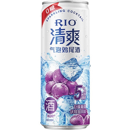 RIO 清爽 0糖巨峰葡萄伏特加風味氣泡雞尾酒330ml 5% ALC